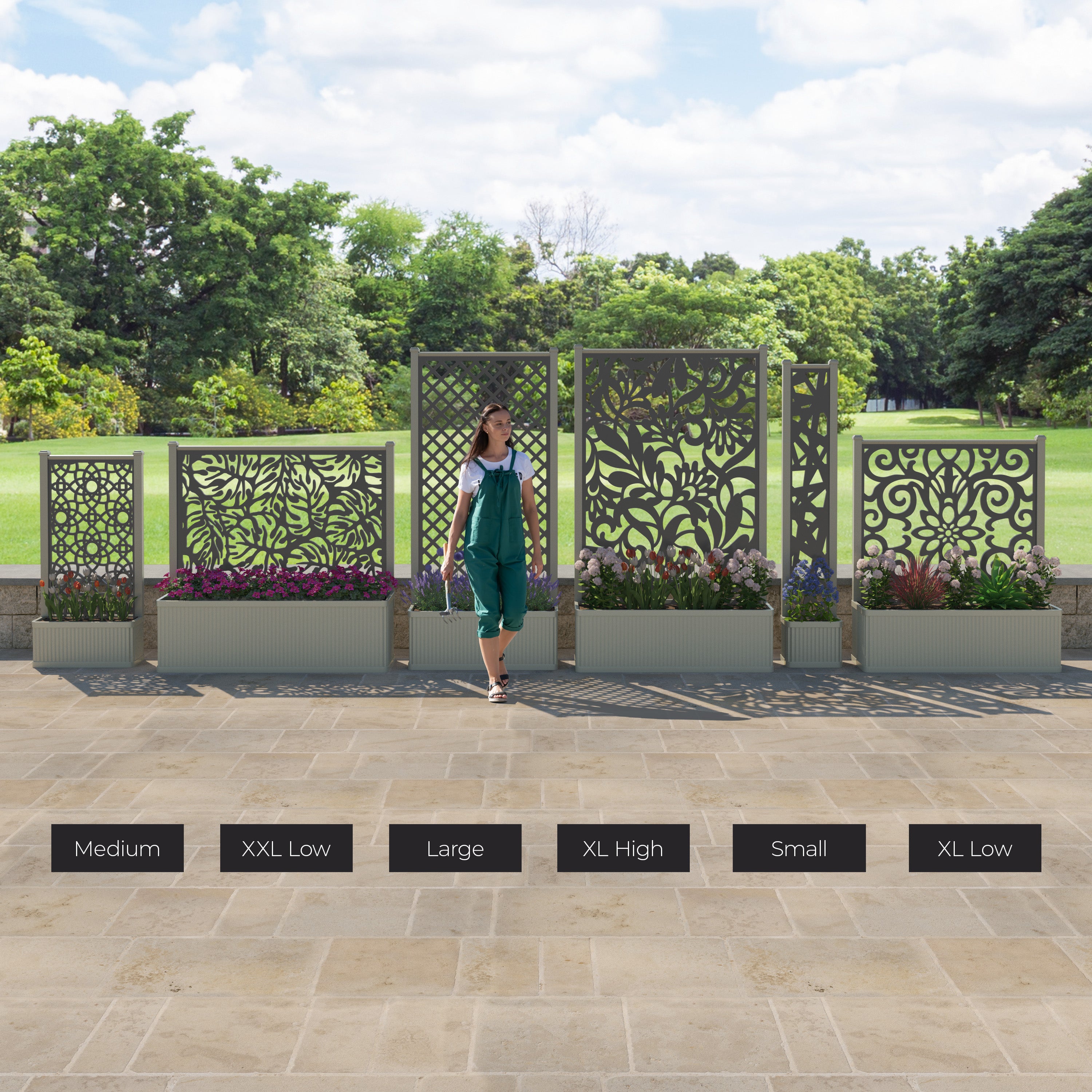 Plumley - Extra Large Low Planter - Laurel Screen