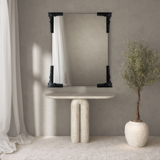 Lucente Partial Frame Rectangular Wall Mirror