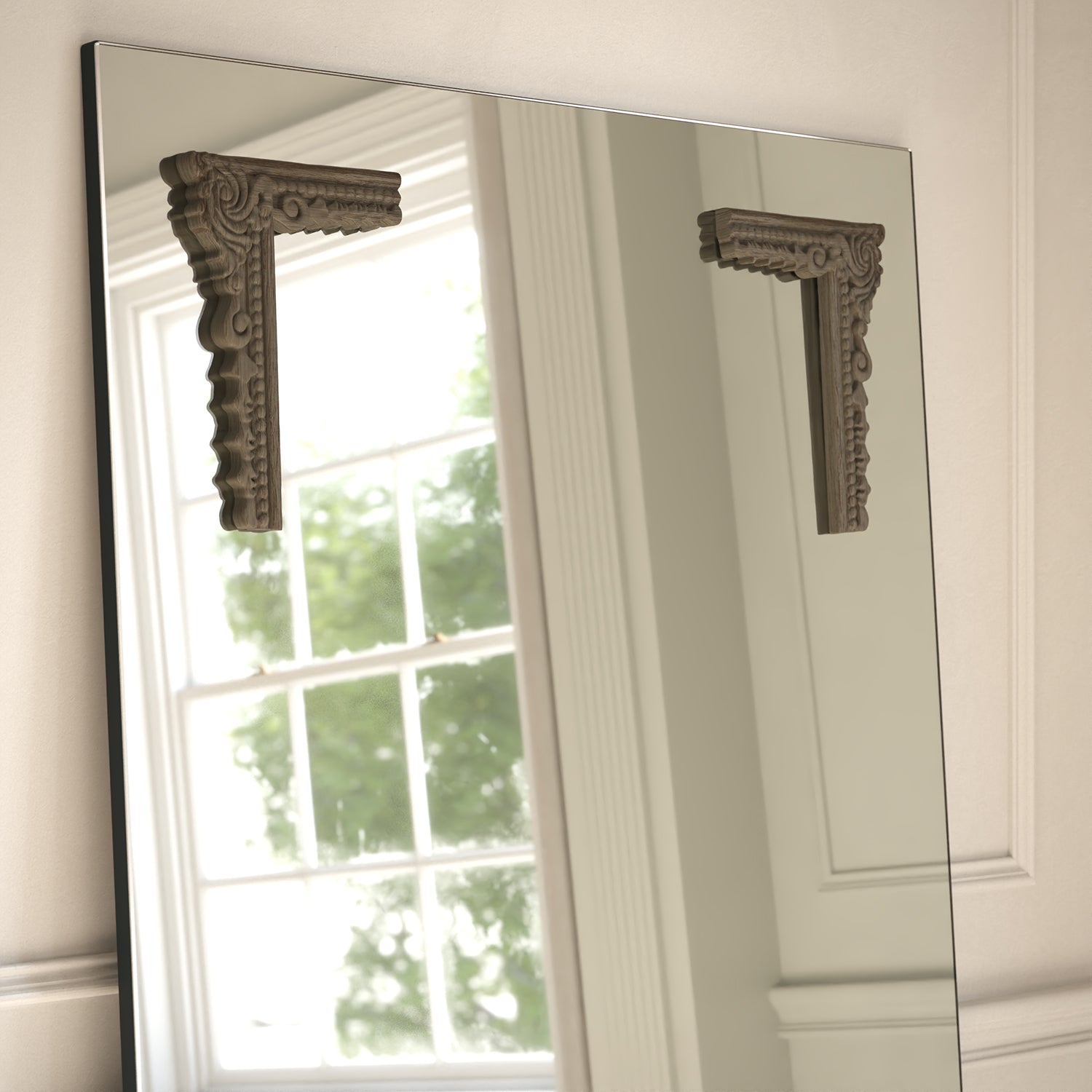 Lucente Frame Within Rectangular Full-Length Leaner Mirror - with LED