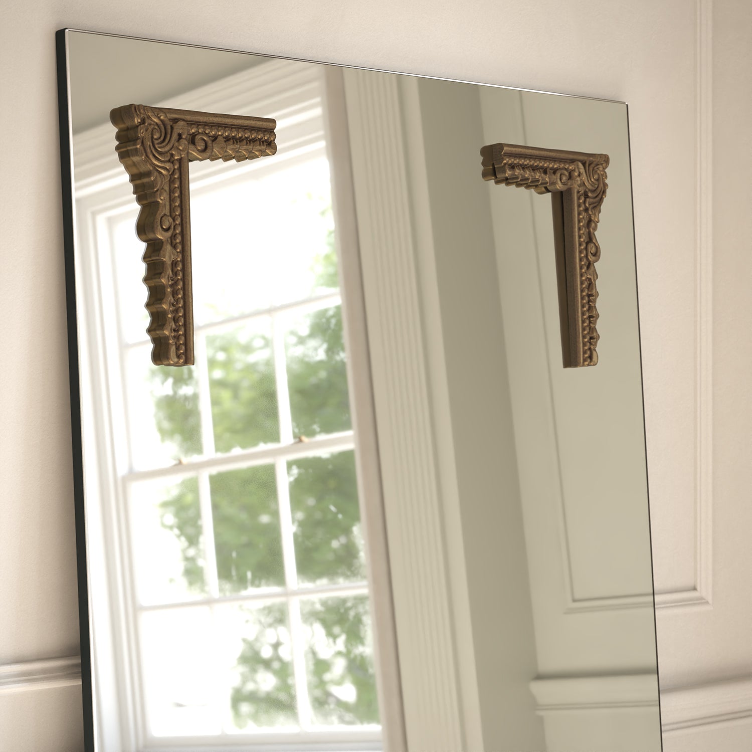Lucente Frame Within Rectangular Full-Length Leaner Mirror - with LED