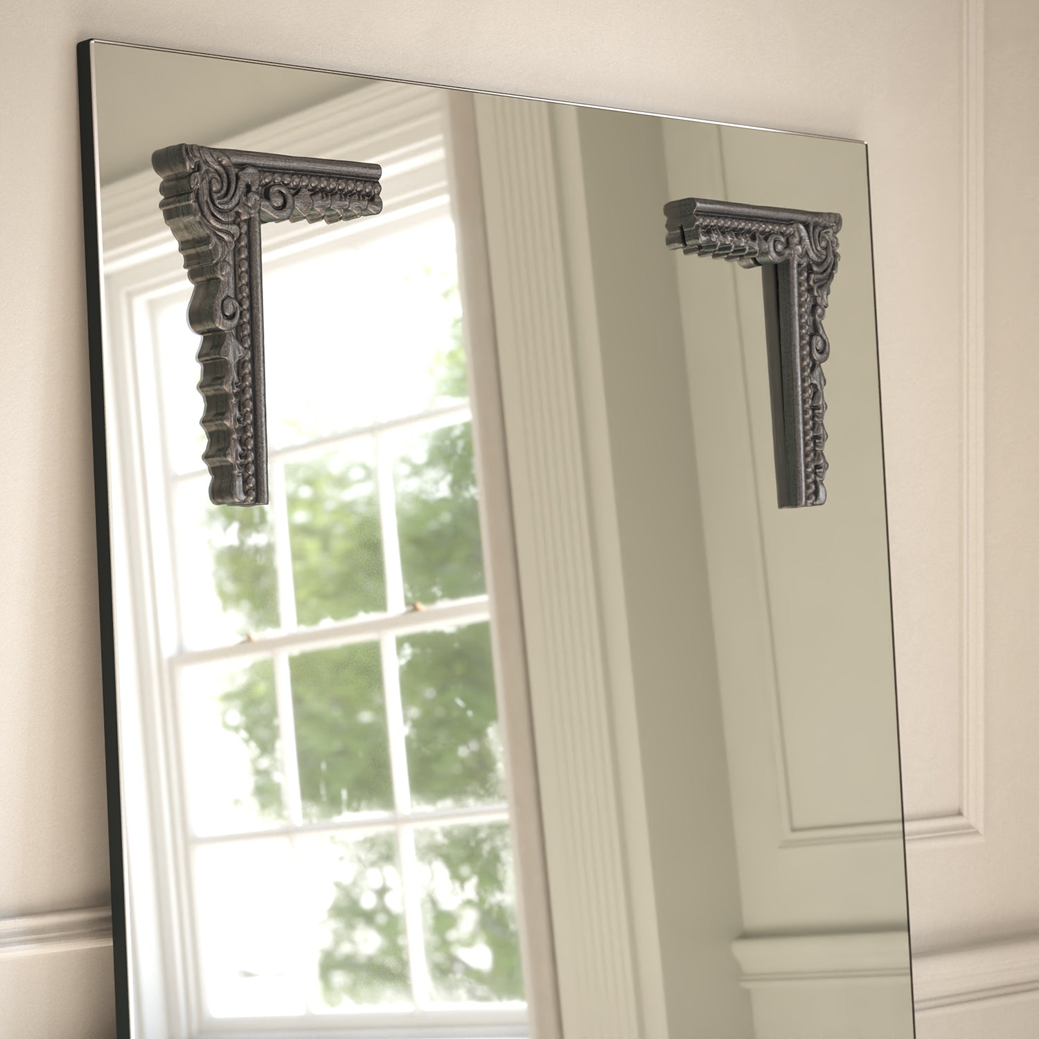 Lucente Frame Within Rectangular Full-Length Leaner Mirror - with LED