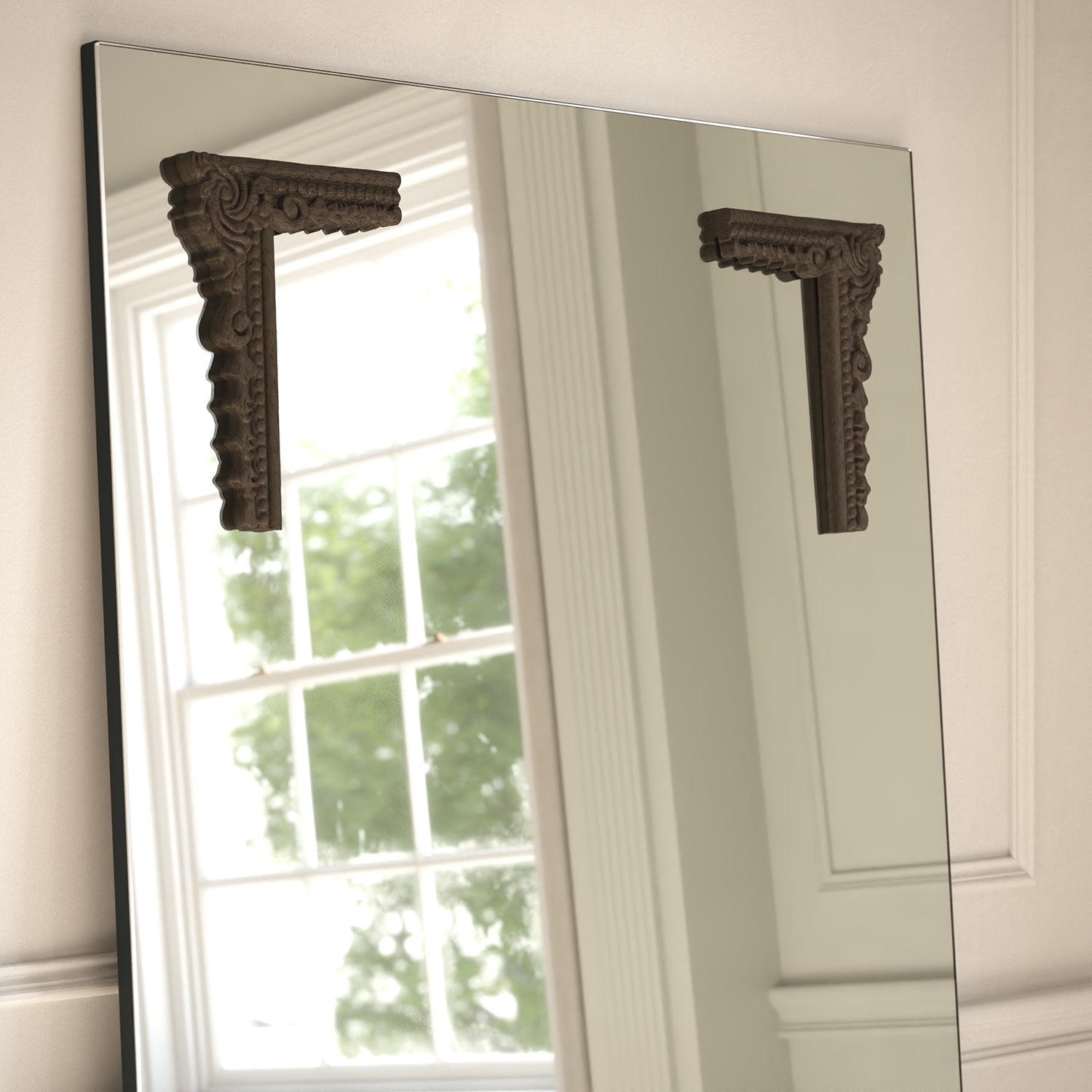 Lucente Frame Within Rectangular Full-Length Leaner Mirror - with LED