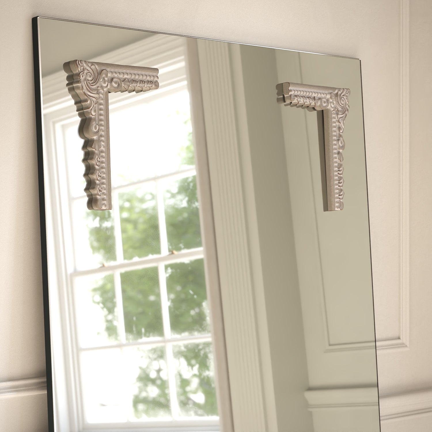 Lucente Frame Within Rectangular Full-Length Leaner Mirror - with LED