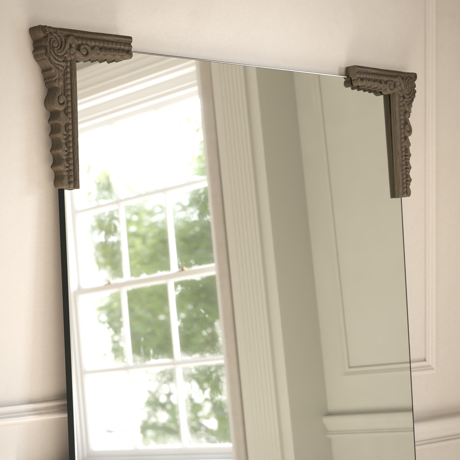 Lucente Partial Frame Rectangular Wall Mirror