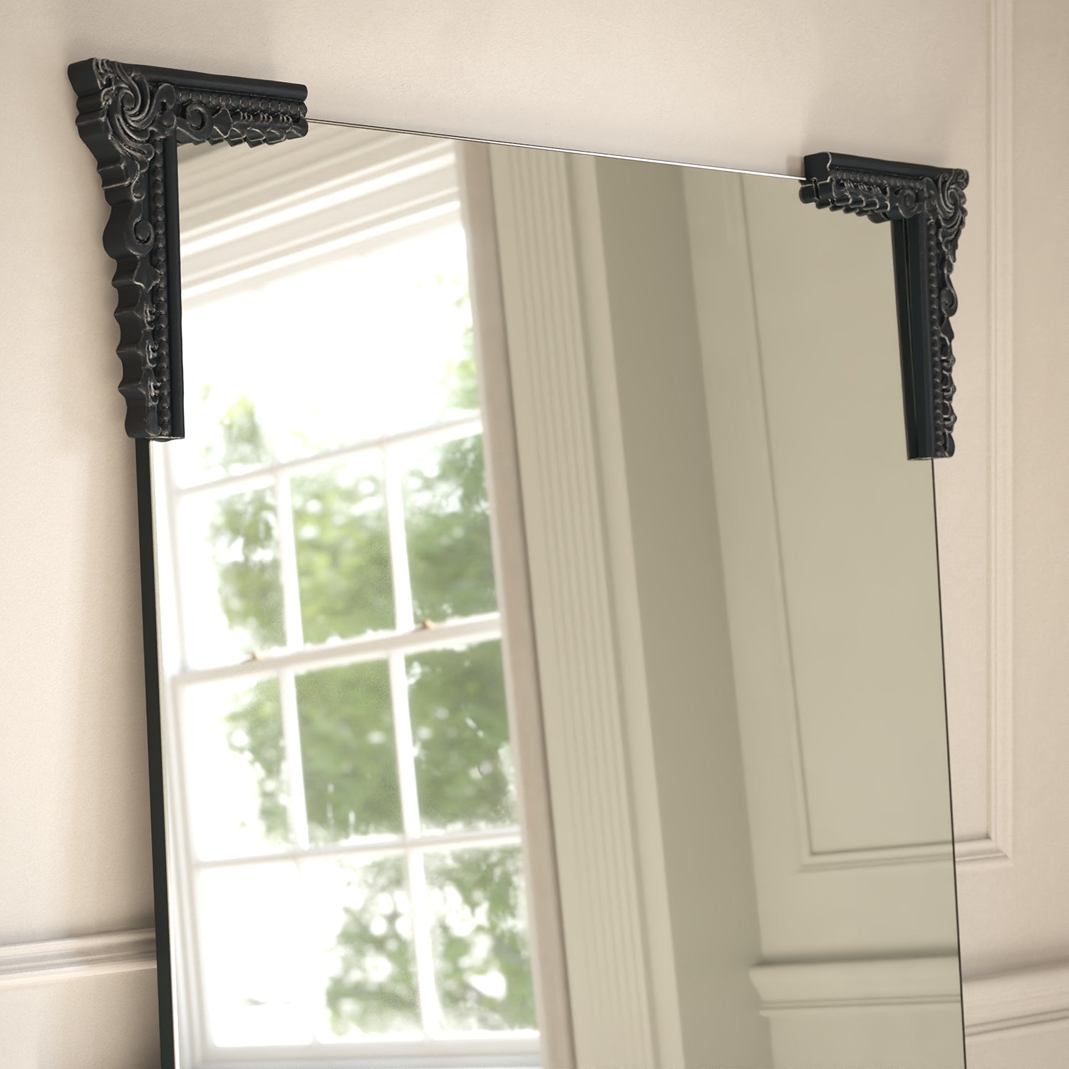 Lucente Partial Frame Rectangular Wall Mirror