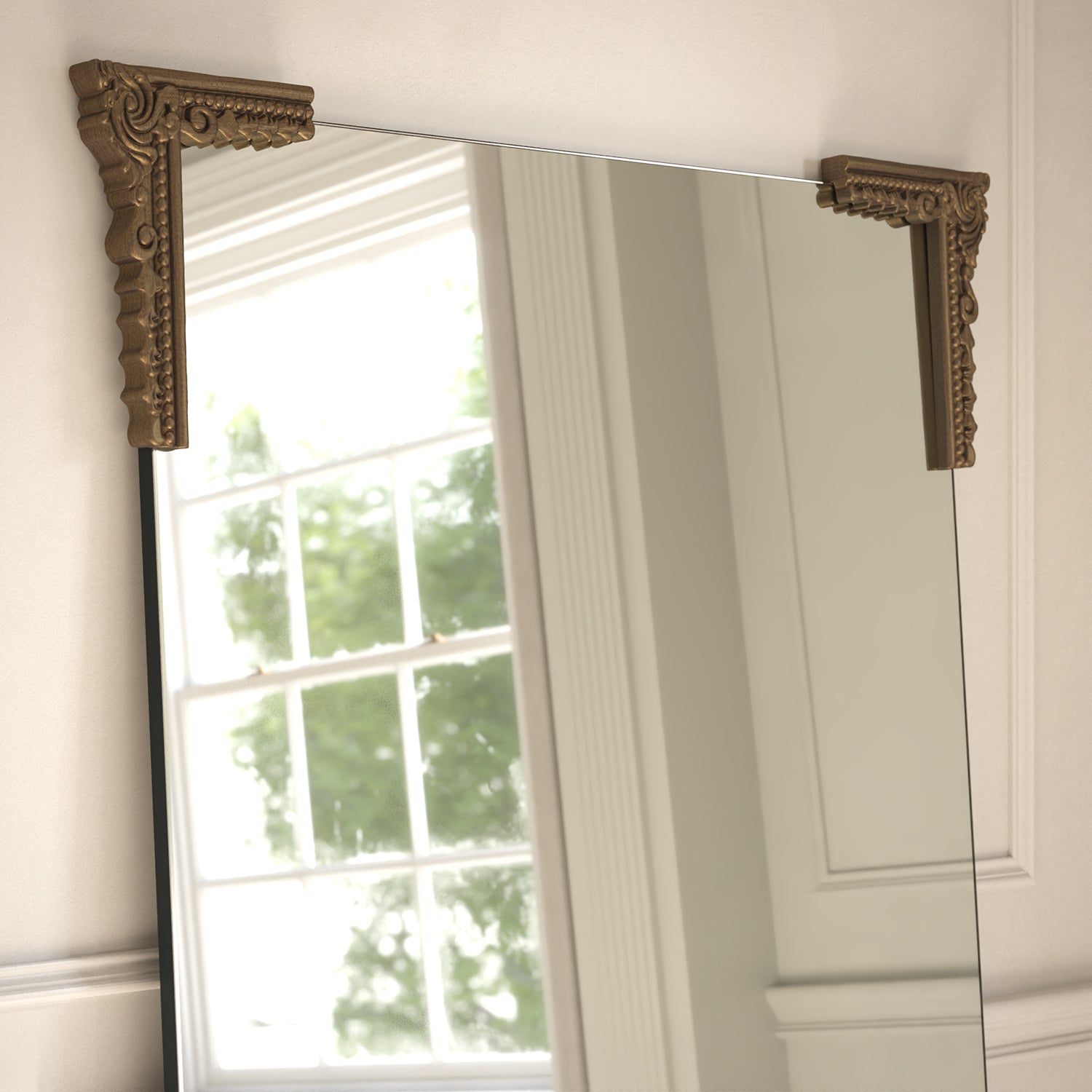 Lucente Partial Frame Rectangular Wall Mirror