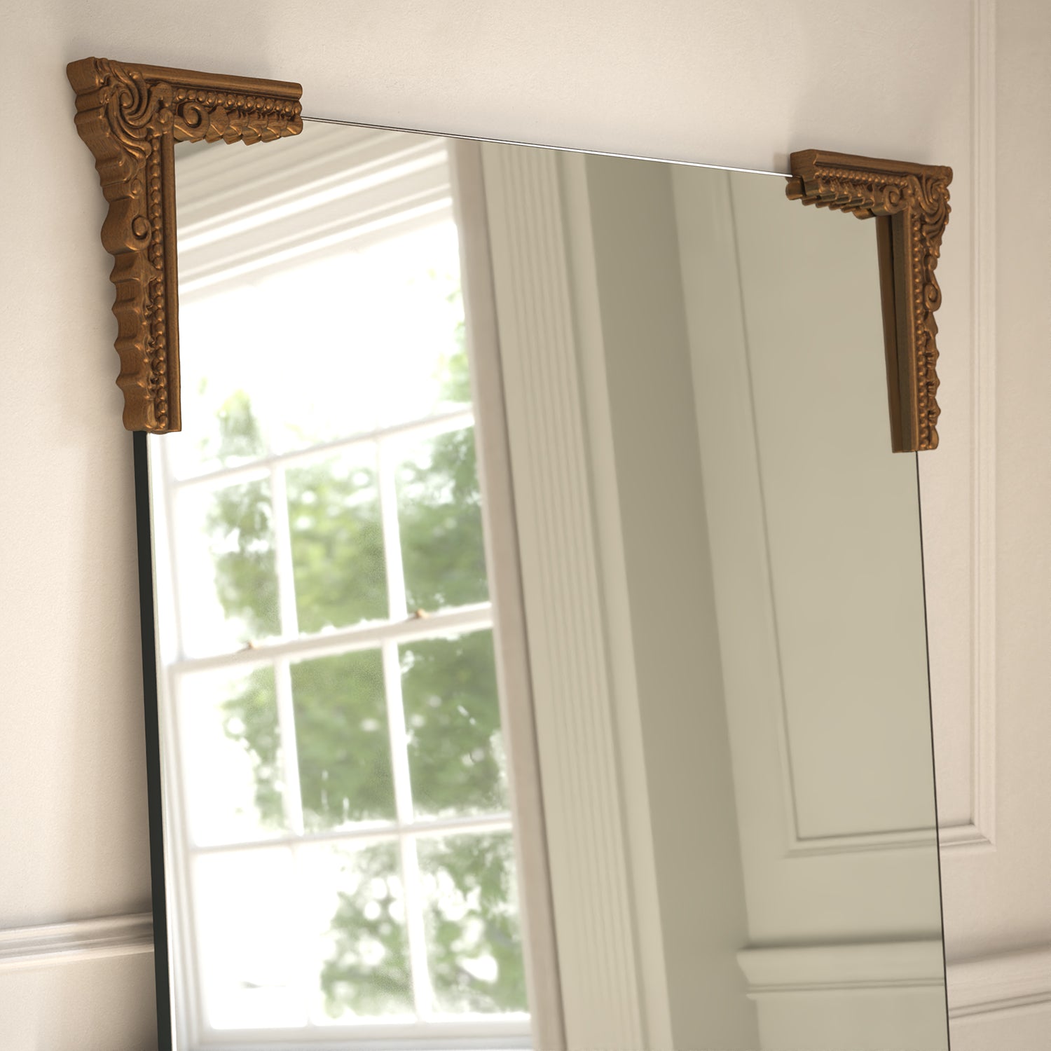 Lucente Partial Frame Rectangular Wall Mirror