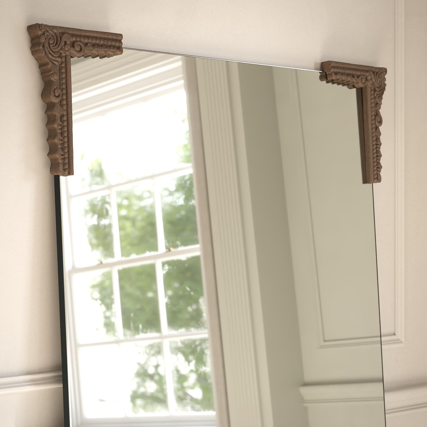 Lucente Partial Frame Rectangular Wall Mirror
