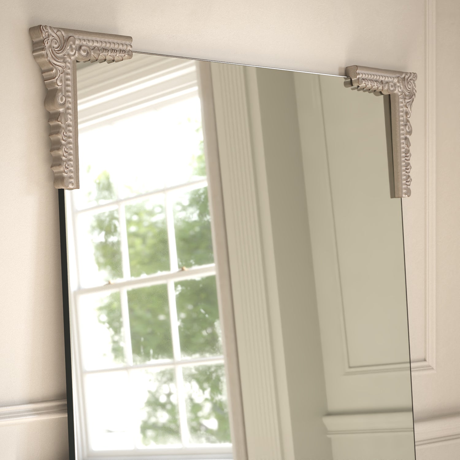 Lucente Partial Frame Rectangular Wall Mirror