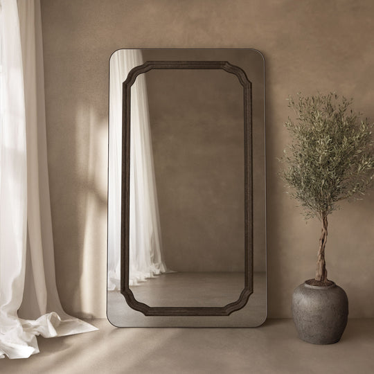 Lumiere Frame Within Rounded Rectangle Full-Length Leaner Mirror