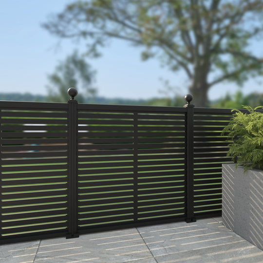 Aspen Aluminium Decorative Fence - 120x120cm - with our aluminium posts