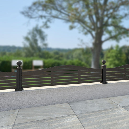 Aspen Decorative Fence - 180x40cm Curved Top - with our composite posts