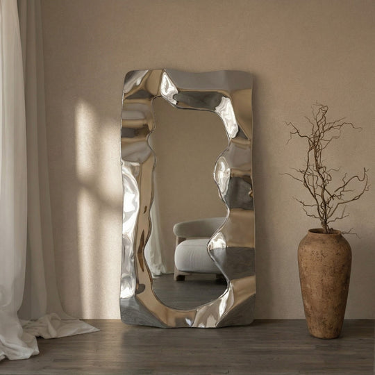 Verity Framed Rectangular Full-Length Leaner Mirror - with LED