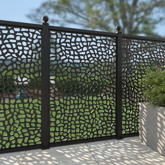 Pebble Aluminium Decorative Fence - 120x180cm - with our aluminium posts