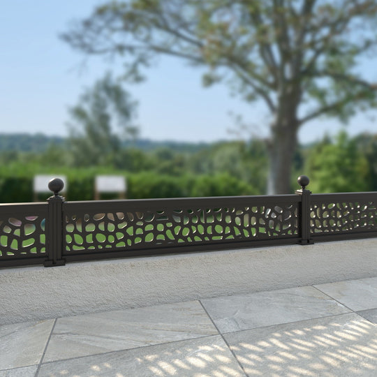 Pebble Aluminium Decorative Fence - 180x30cm - with our aluminium posts