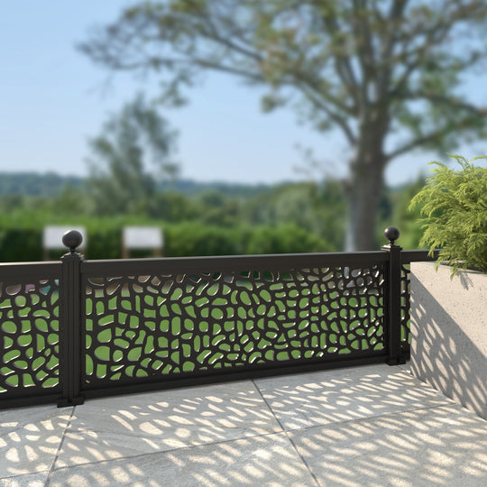 Pebble Aluminium Decorative Fence - 180x60cm - with our aluminium posts