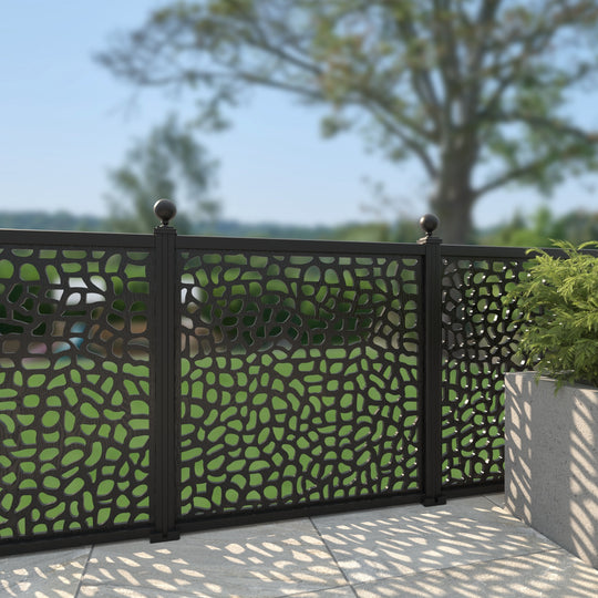 Pebble Decorative Fence - 120x120cm - with our aluminium posts