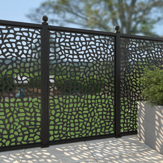 Pebble Decorative Fence - 120x180cm - with our aluminium posts