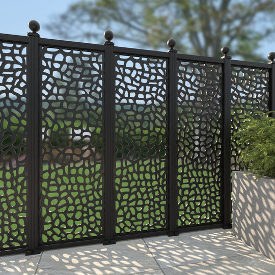 Pebble Decorative Fence - 60x180cm - with our aluminium posts