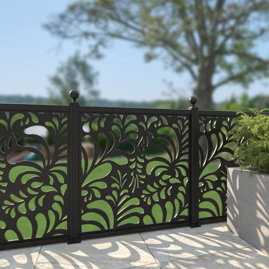 Petal Aluminium Decorative Fence - 120x120cm - with our aluminium posts