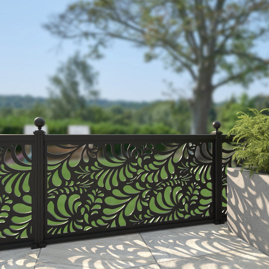 Petal Aluminium Decorative Fence - 180x90cm - with our aluminium posts