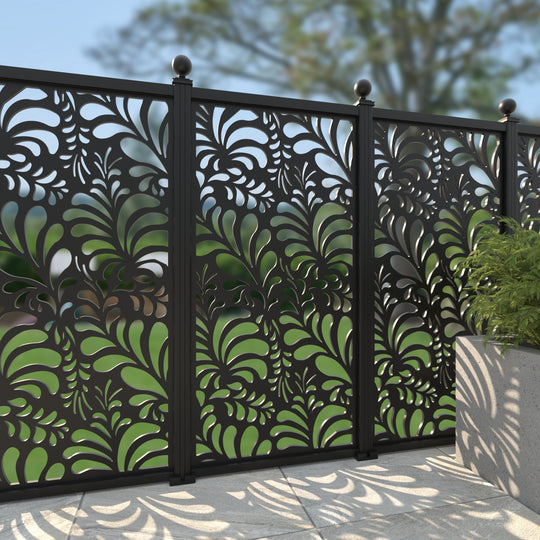 Petal Aluminium Decorative Fence - 90x180cm - with our aluminium posts
