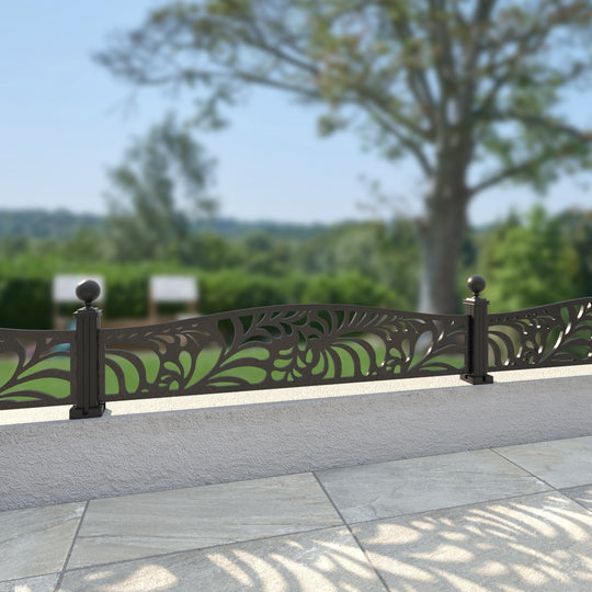 Petal Decorative Fence - 180x40cm Curved Top - with our aluminium posts
