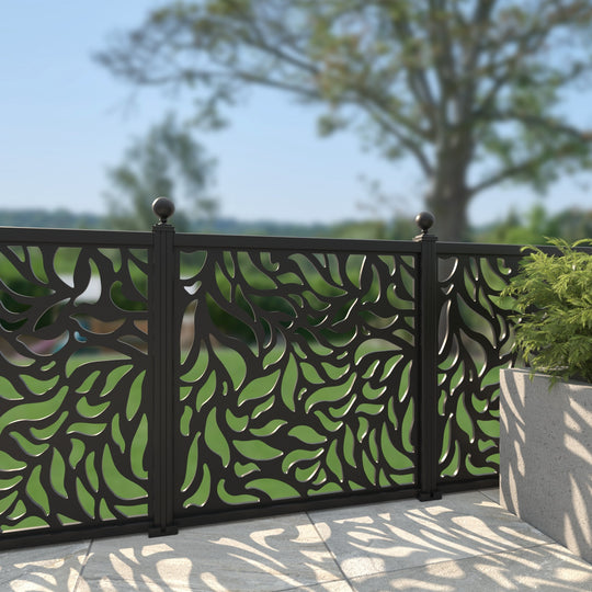 Plume Aluminium Decorative Fence - 120x120cm - with our aluminium posts