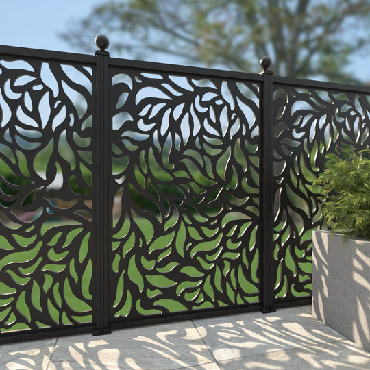 Plume Aluminium Decorative Fence - 120x180cm - with our aluminium posts