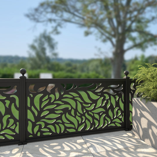 Plume Aluminium Decorative Fence - 180x90cm - with our aluminium posts