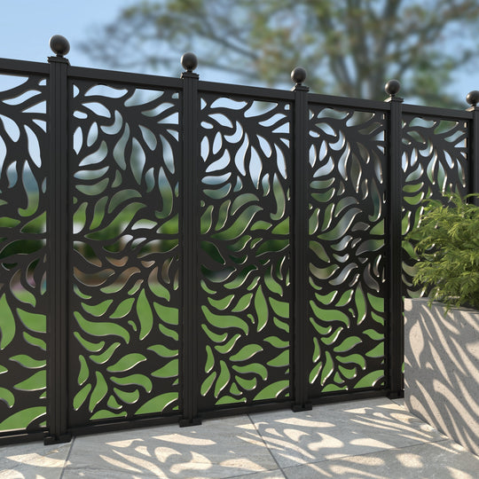 Plume Aluminium Decorative Fence - 60x180cm - with our aluminium posts