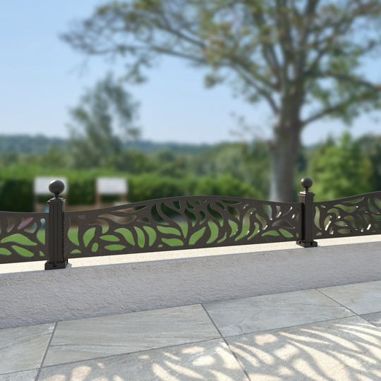 Plume Decorative Fence - 180x40cm Curved Top - with our aluminium posts