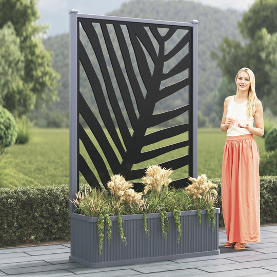 Plumley - Extra Large High Planter - Palm Screen