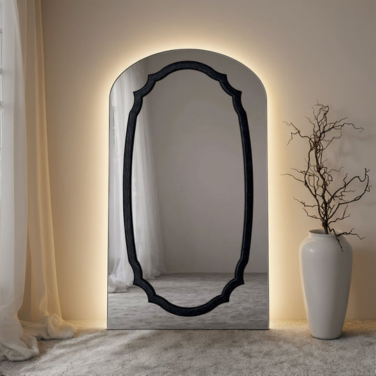 Porto Frame Within Arched Full-Length Leaner Mirror - with LED
