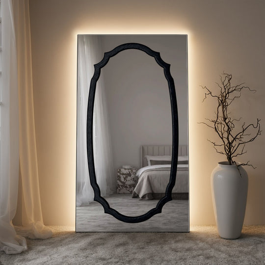 Porto Frame Within Rectangular Full-Length Leaner Mirror - with LED