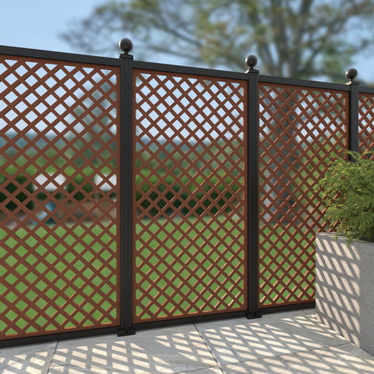 Hive Corten Decorative Fence - 90x180cm - with our aluminium posts