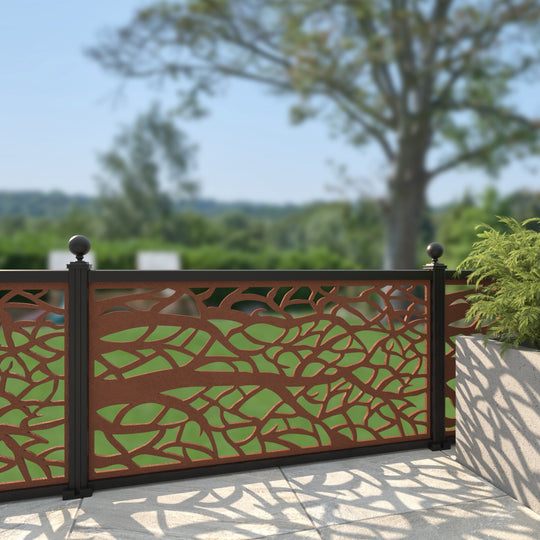 Twilight Corten Decorative Fence - 180x90cm - with our aluminium posts