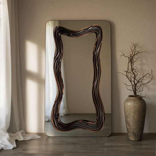 Tramonto Frame Within Rounded Rectangle Full-Length Leaner Mirror