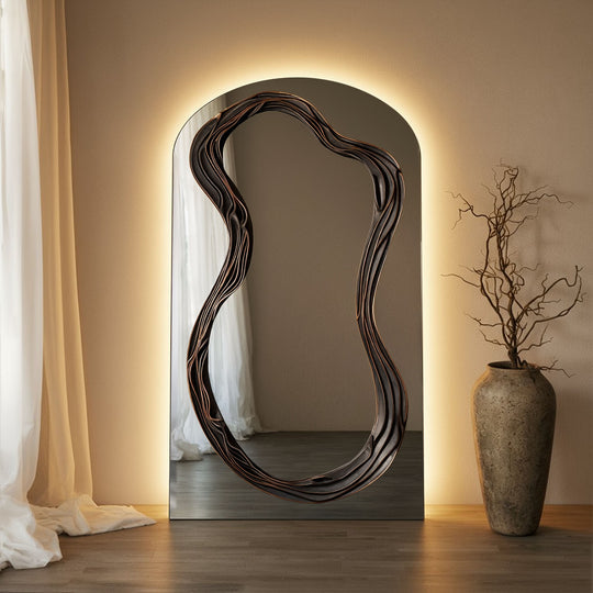 Tramonto Frame Within Arched Full-Length Leaner Mirror - with LED