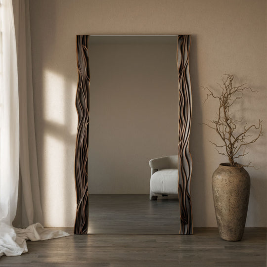 Tramonto Partial Frame Rectangular Full-Length Leaner Mirror