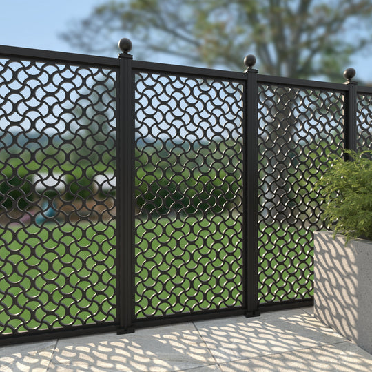 Vida Aluminium Decorative Fence - 90x180cm - with our aluminium posts