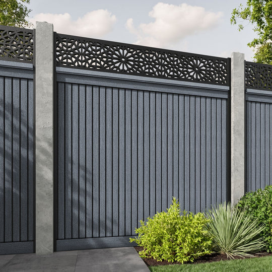 Virtis Alnara Fence Panel - Anthracite - for existing concrete posts