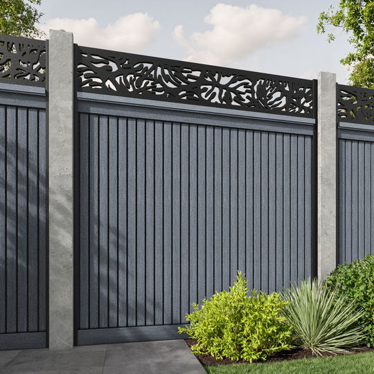 Virtis Botanic Fence Panel - Anthracite - for existing concrete posts