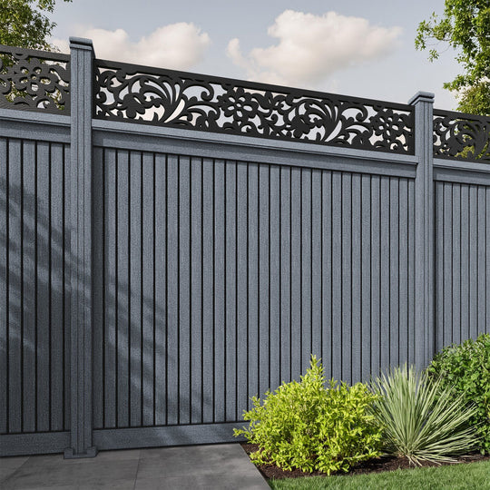 Virtis Eden Fence Panel - Anthracite - with our composite posts