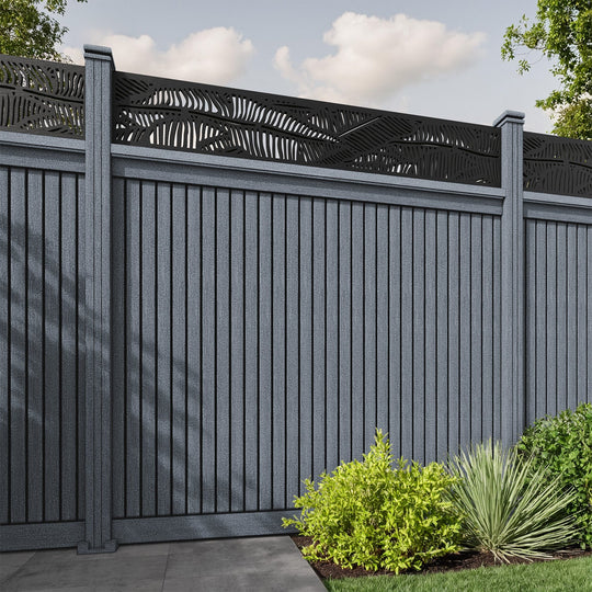 Virtis Feather Fence Panel - Anthracite - with our composite posts