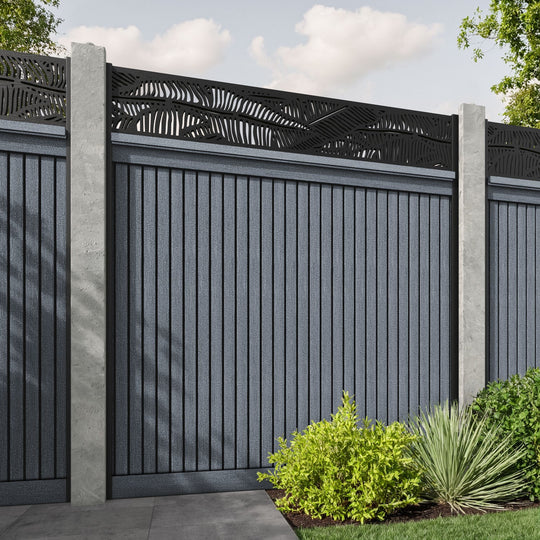Virtis Feather Fence Panel - Anthracite - for existing concrete posts