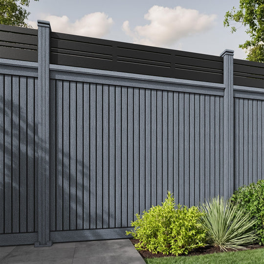 Virtis Linea Fence Panel - Anthracite - with our composite posts