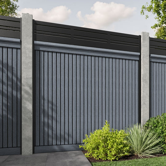 Virtis Linea Fence Panel - Anthracite - for existing concrete posts