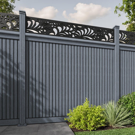 Virtis Petal Fence Panel - Anthracite - with our composite posts