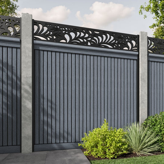 Virtis Petal Fence Panel - Anthracite - for existing concrete posts